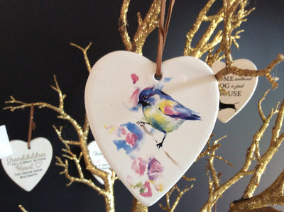  Hanging Ceramic Heart with saying