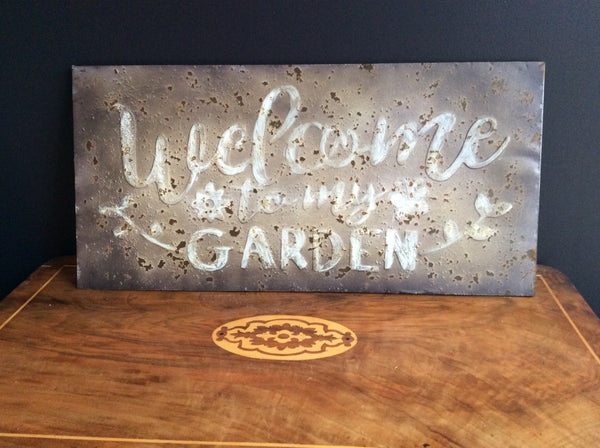 Rust Wałl Welcome to my Garden Sign - Faeren Designs